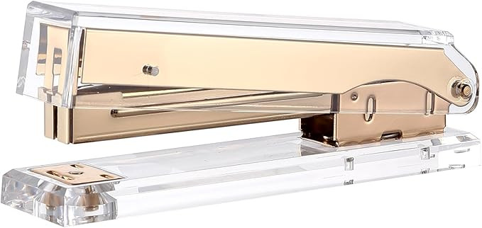 Acrylic Stapler,Clear and Gold-Tone Hardware, Beautiful Desk Accessory for Office Home or School,... | Amazon (US)