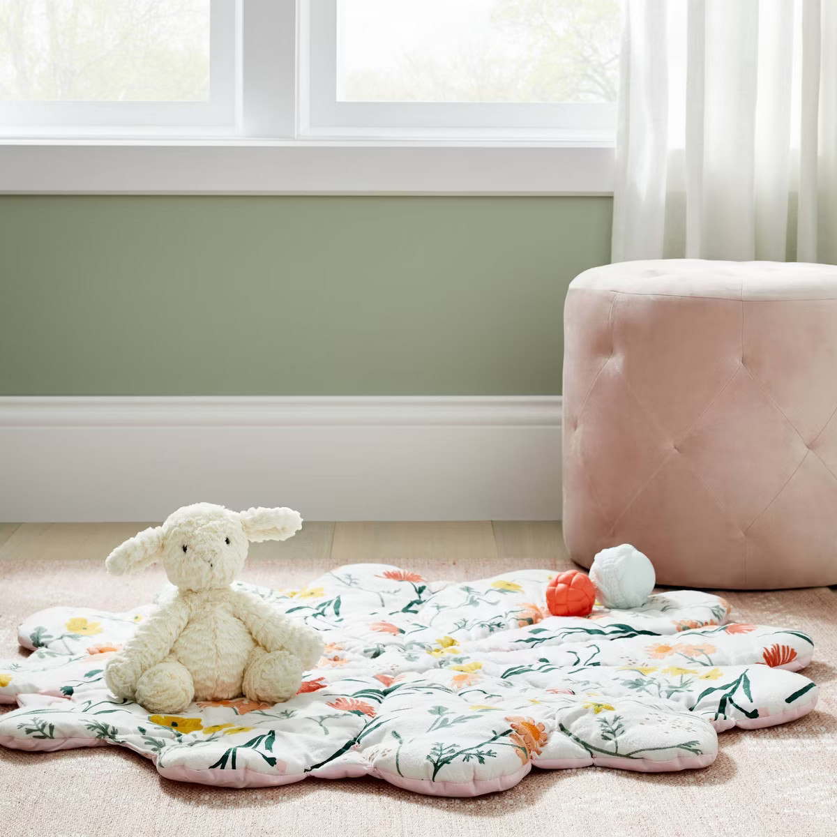 Floor Blanket and Playmat - Cloud Island™ Pink Flower | Target