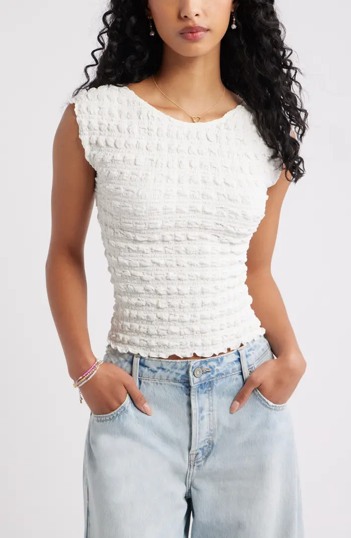Textured Open Back Knit Top | Nordstrom