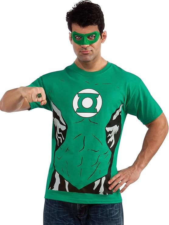 DC Comics Men's Green Lantern T-Shirt With Eye Mask And Ring | Amazon (US)