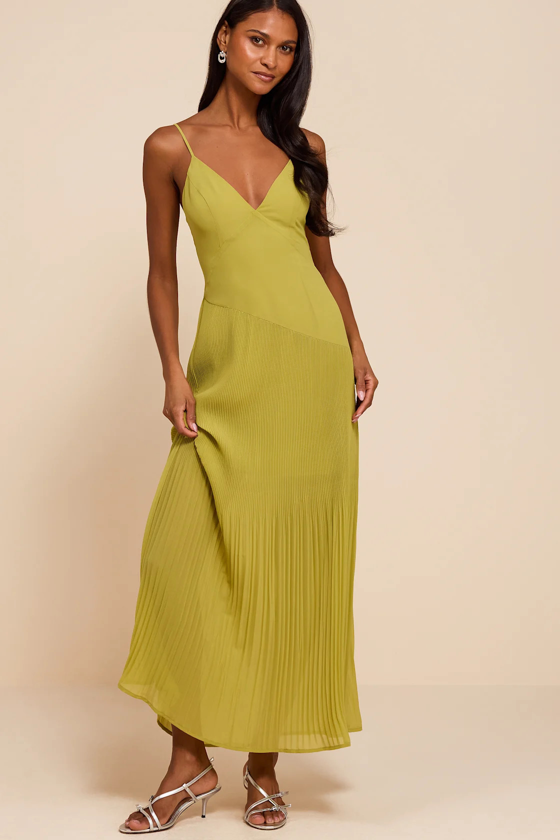 Mura Chartreuse Mesh Drop Waist Midi Dress | Lulus