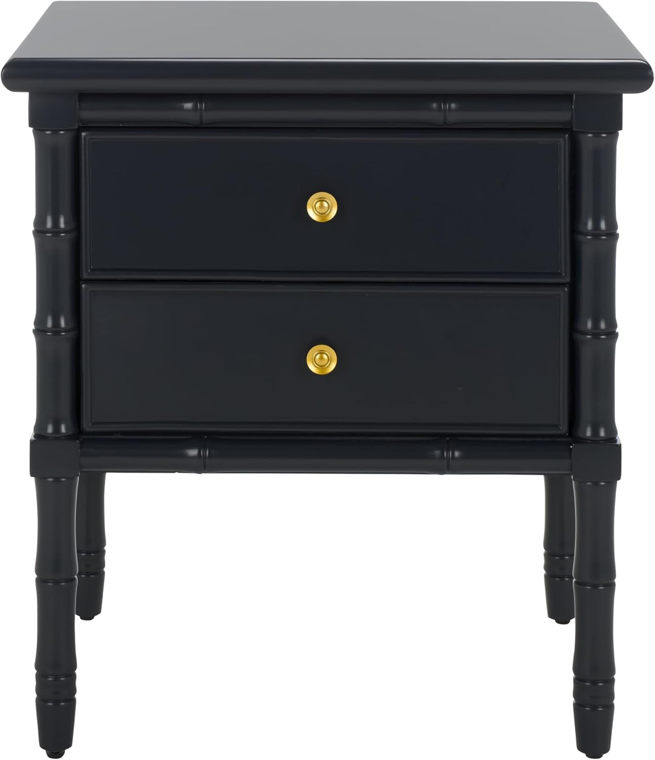 SAFAVIEH Furniture - Niah 2-Drawer Nightstand - Navy & Gold - Wood - Glam Hardware Design - Ideal for Bedroom, 23"W x 20"D x 25.25"H (NST3501A) | Amazon (US)