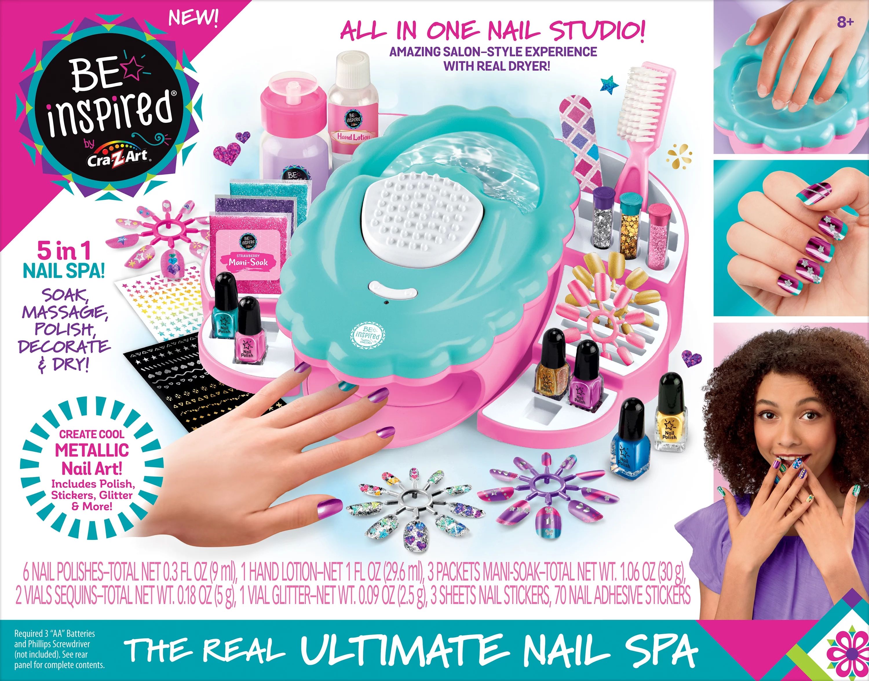 Cra-Z-Art Be Inspired 5-in-1 Real Ultimate Manicure Metallic Nail Polish Spa | Walmart (US)