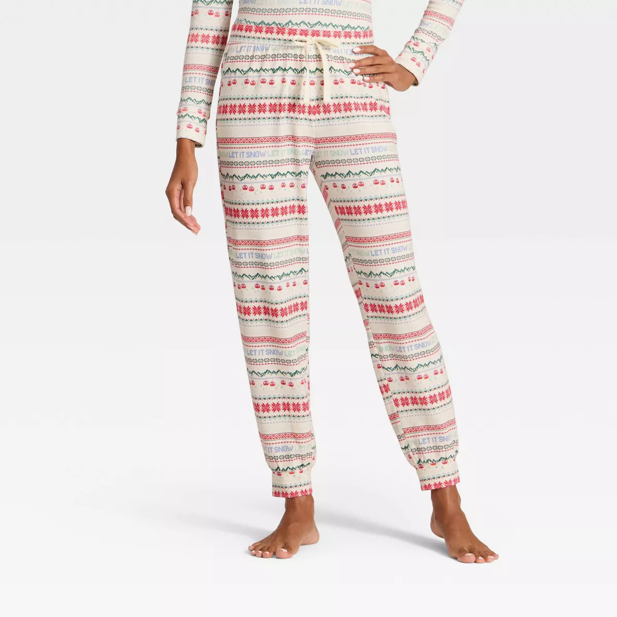 Women's "Let it Snow" Fair Isle Cozy Knit Holiday Matching Family Pajama Pants - Wondershop™ Cr... | Target
