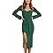 LILLUSORY Women's Sweetheart Neckline Sweater Dress Ribbed Knit Dress with Slit and Belt | Amazon (US)