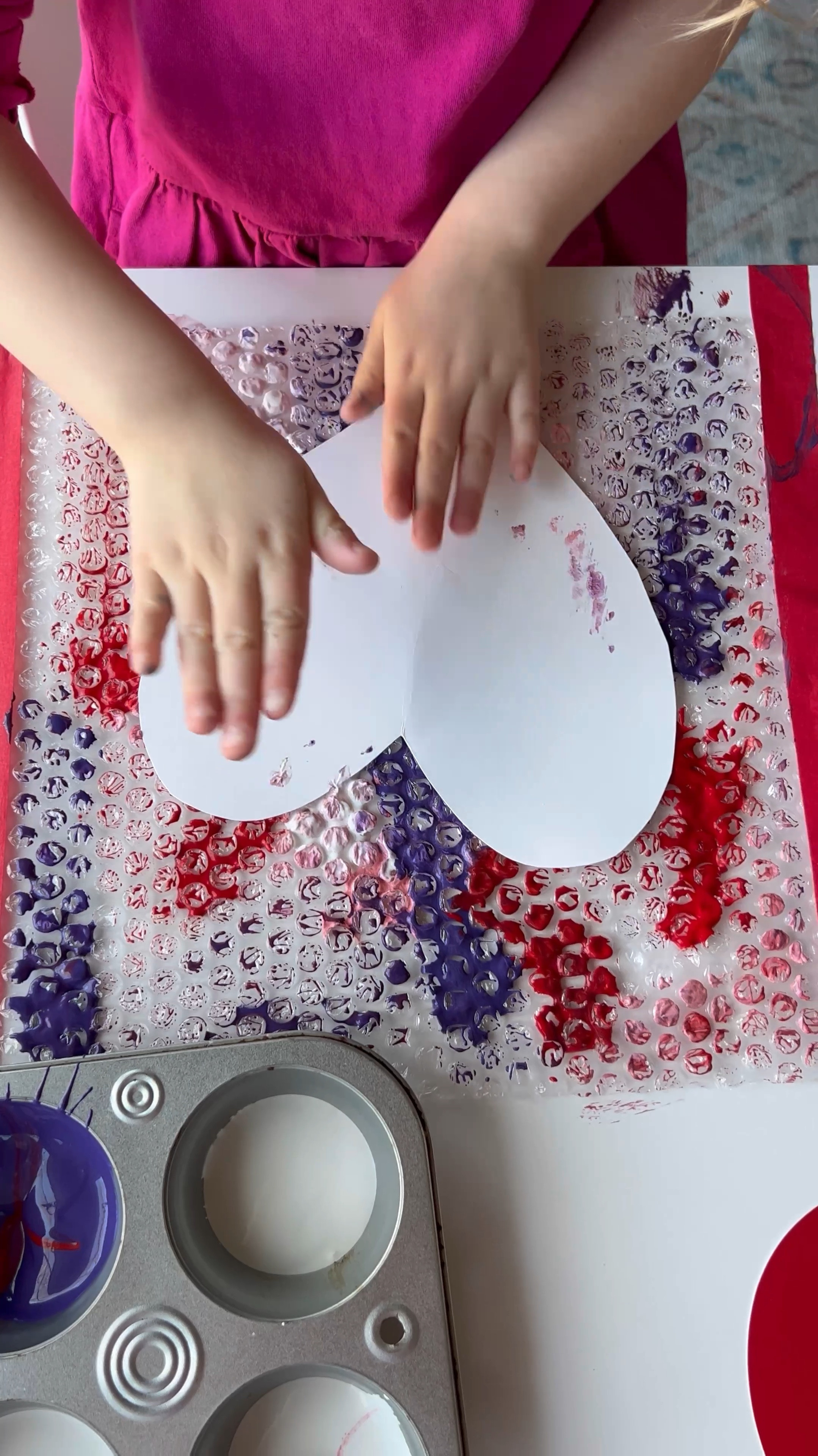 Bubble wrap print making! Easy sensory craft for Valentine’s Day! 

#LTKFamily #LTKKids #LTKSeasonal