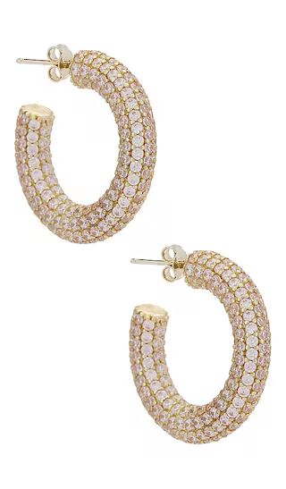 Jumbo Pave Hoops in Gold | Revolve Clothing (Global)