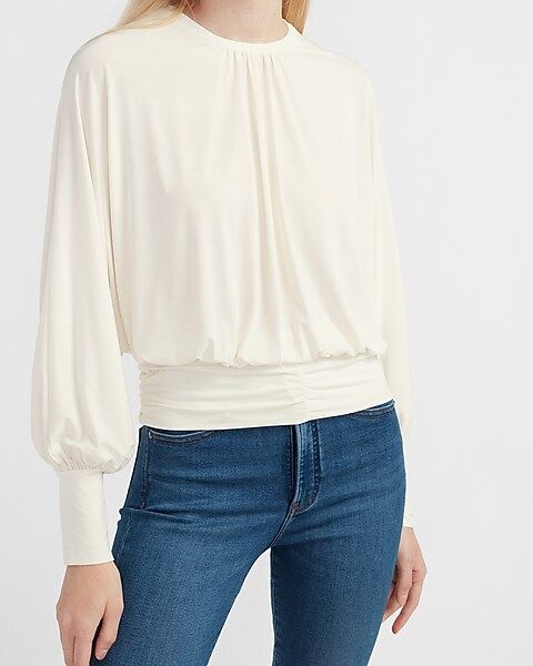 Ruched Banded Bottom Dolman Sleeve Top | Express