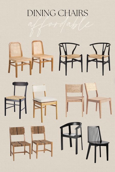 Affordable dining chairs #diningchair #diningroom #canechair #wishbonechair #spindlechair #affordablechairs #curveddiningchair #wovendiningchair #homefinds 

#LTKsalealert #LTKhome #LTKSeasonal