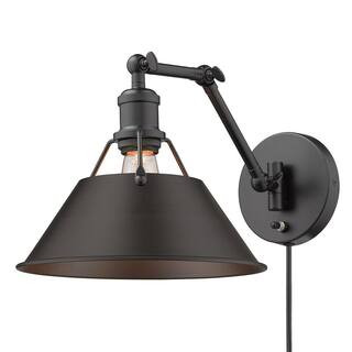 Golden Lighting Orwell 9 in. Matte Black Sconce-3306-A1W BLK-RBZ - The Home Depot | The Home Depot