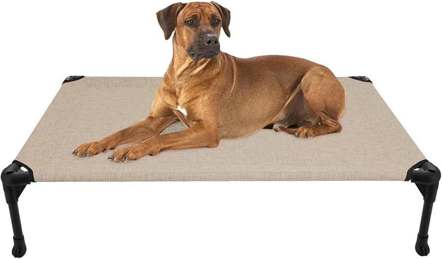 Veehoo Outdoor Elevated Dog Cot Bed, Cooling Raised Pet Bed for Large Dogs, Washable Breathable M... | Amazon (US)