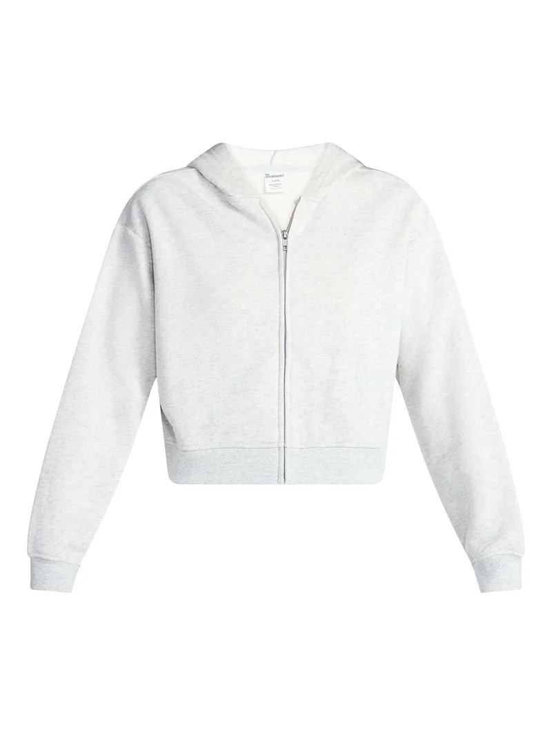 No Boundaries Boxy Zip-Up Hoodie, Women's XXS-XXL | Walmart (US)