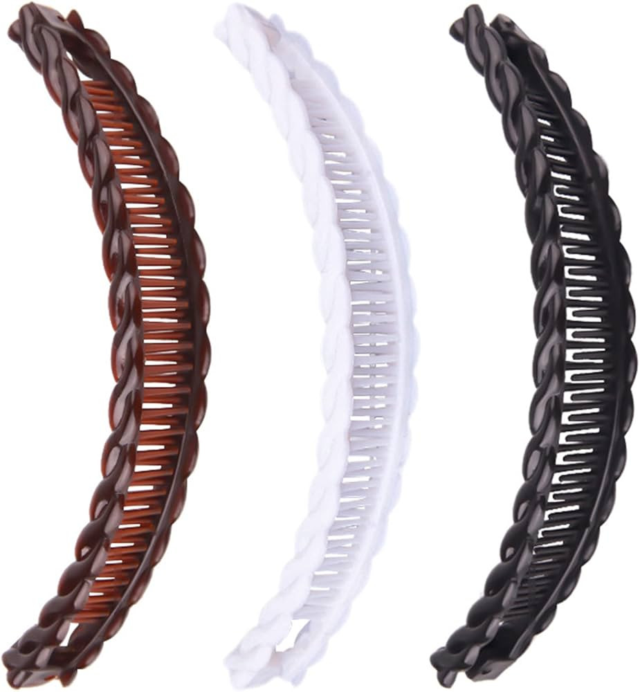 1st Choice Clip - 3 Pieces Banana Combs, Hair Clip Clincher Combs for Girls Women, Vintage Lady F... | Amazon (US)