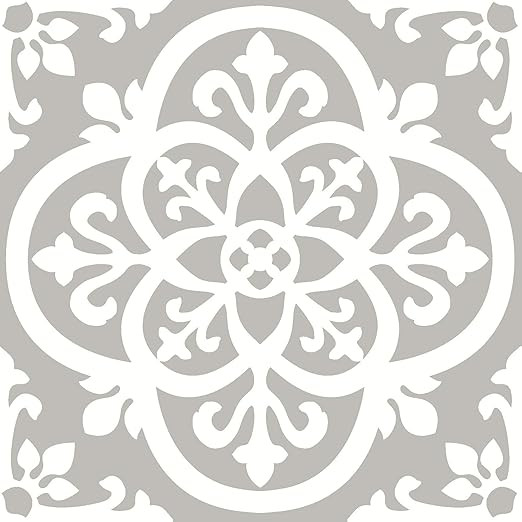 WallPops FP2942 Medina Peel & Stick Floor Tiles, Grey,12 x 12 inches | Amazon (UK)