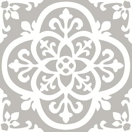 WallPops FP2942 Medina Peel & Stick Floor Tiles, Grey,12 x 12 inches | Amazon (UK)