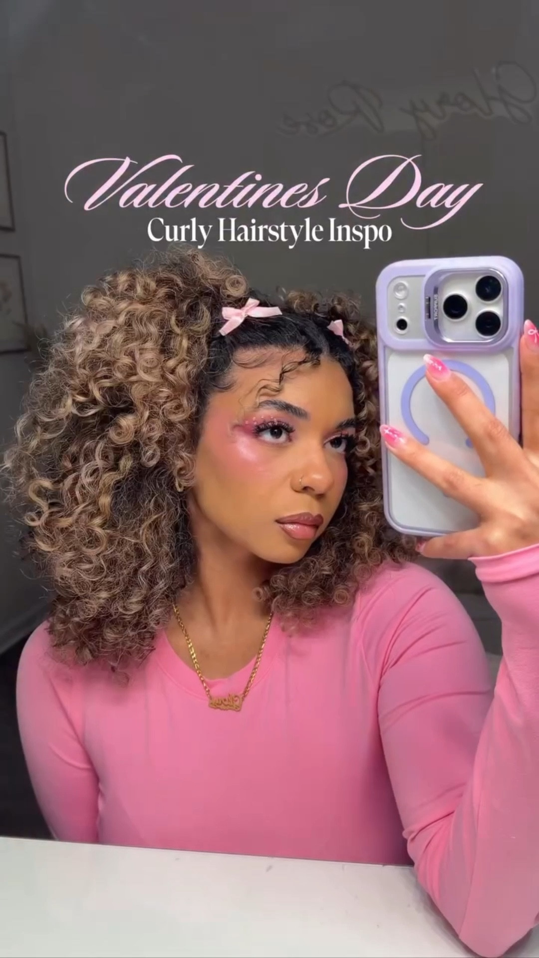 Valentines Curly Hairstyle Inspo!! 🎀💕✨When I do any style these products are my go tos I swearrrr. Would you do this style??

Products used:
@rizoscurls Sleek Styling Cream Taming Wand + Refresh Detangle Spray 
@fentyhair The Gelly Type Strong Hold Gel + The Controlling Type Edge Control

#curlyhaircare #curlyhairstyle #valentinesdayhair #curlyhairroutine #rizosnaturales
