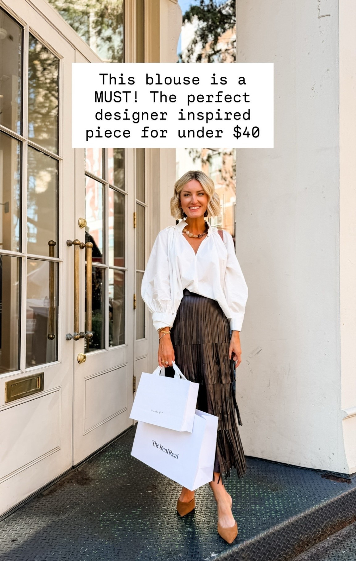 Everyone needs a classic white blouse in their closet! I love how this one is more oversized! Cannot believe it’s from Walmart! Wearing XS!

Loverly Grey, Walmart, white blouse, closet staples, fringe skirt, fall outfit

#LTKSeasonal