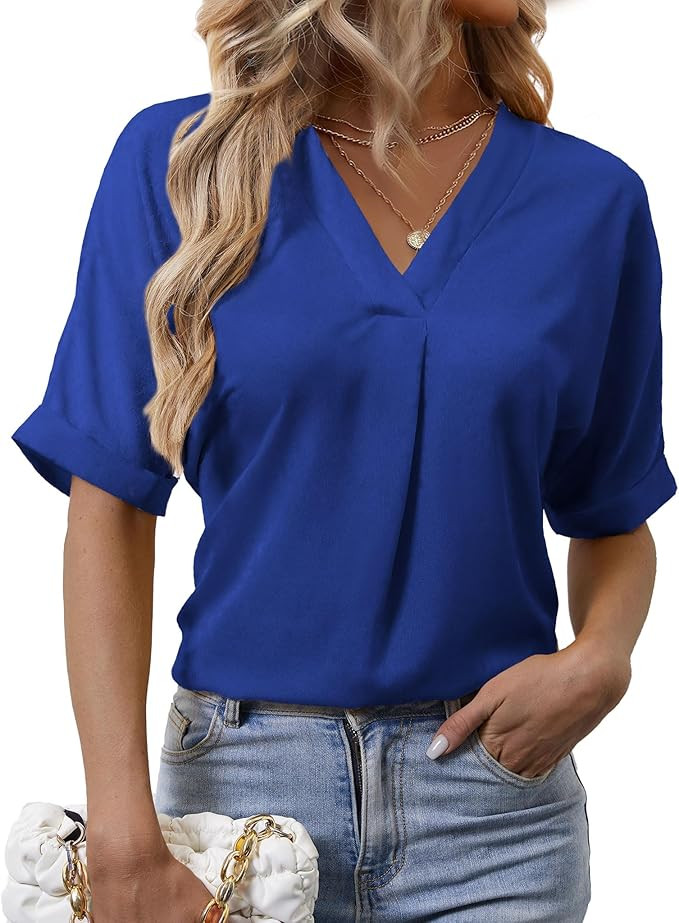 Short Sleeve Blouses for Women Leopard Print Summer Top Dressy Casual Business 3/4 Sleeve Cold Sh... | Amazon (US)