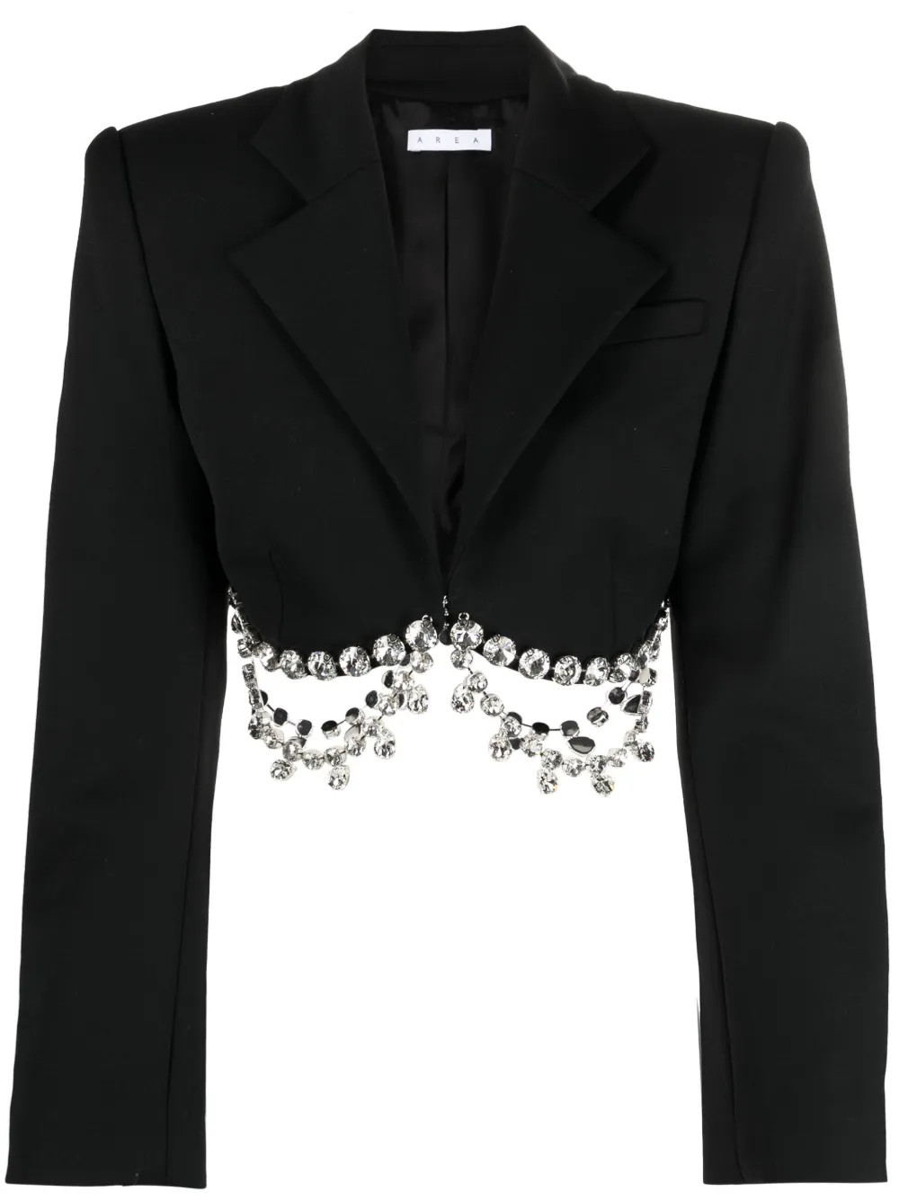 AREA crystal-embellished Cropped Jacket - Farfetch | Farfetch Global