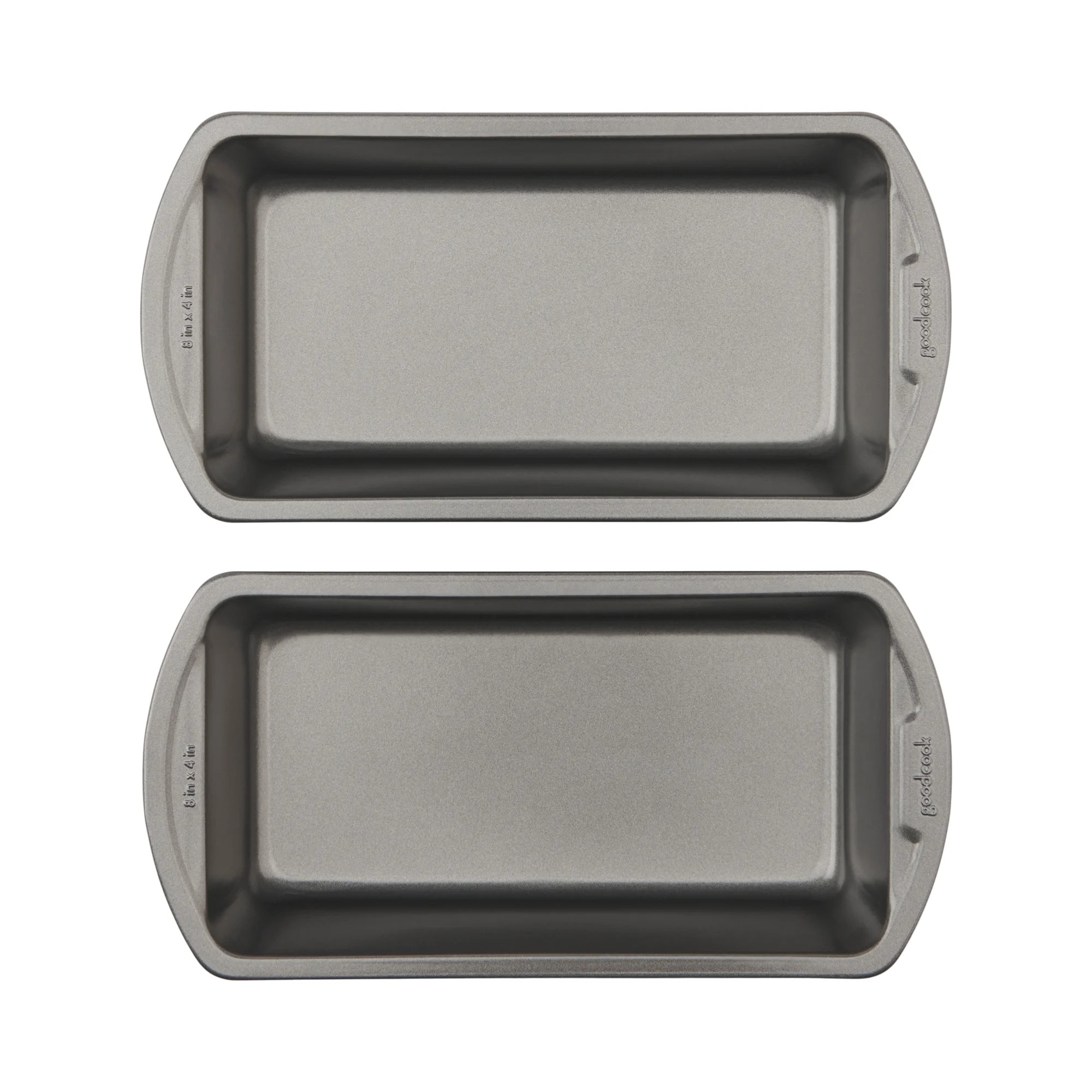 GoodCook Set of 2 Medium 8" x 4" Nonstick Steel Bread Loaf Pans, Gray | Walmart (US)