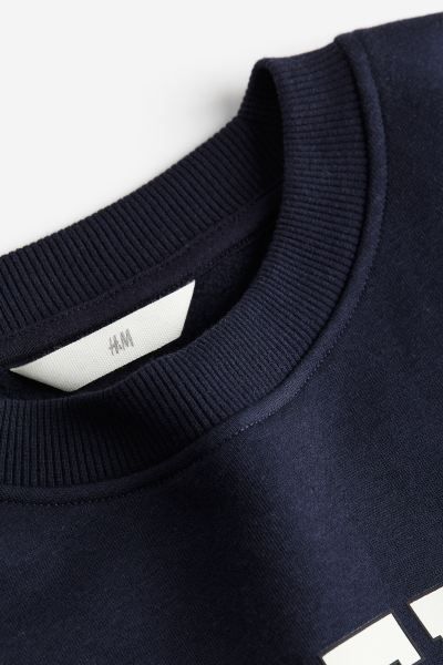 Crew-neck Sweatshirt - Navy blue/Beverly Hills - Ladies | H&M US | H&M (US + CA)