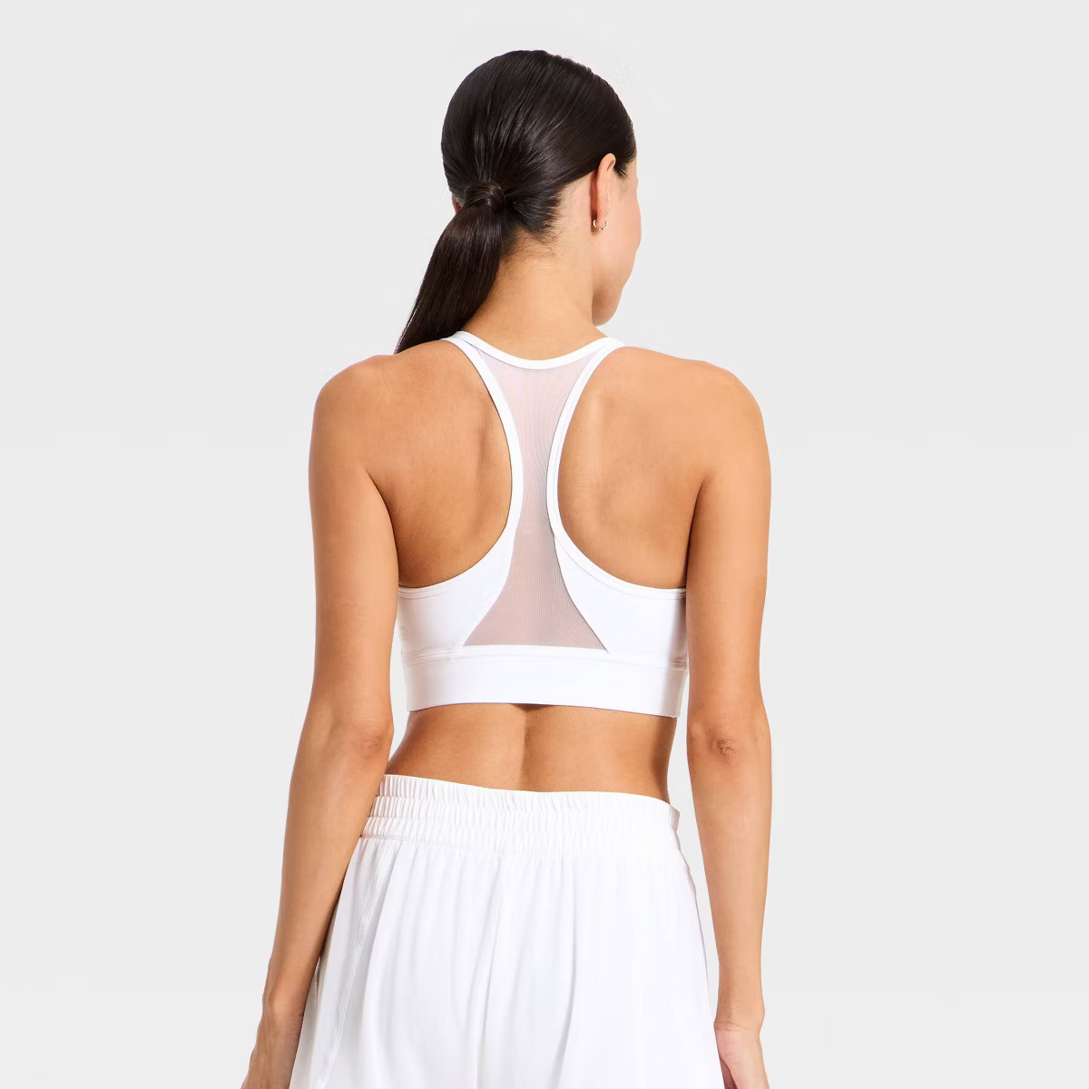 Women's Super Flex Medium Support Racerback Sports Bra - All In Motion™ True White S | Target