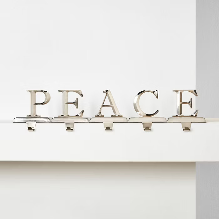 5pk PEACE Silver Christmas Stocking Holder - Wondershop™ | Target