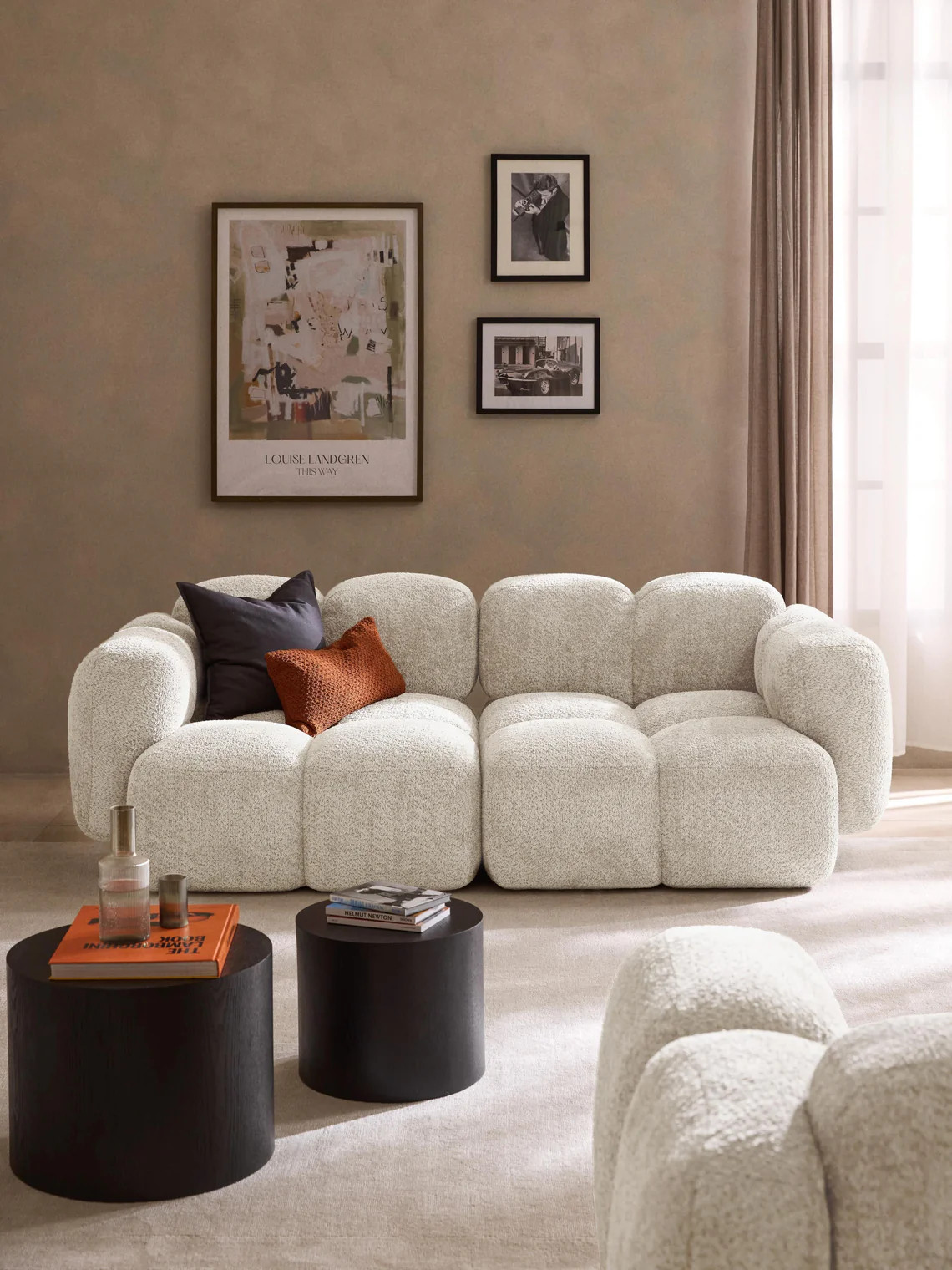 Canapé modulable 3 places en peluche-bouclette Tayla | Westwing EU