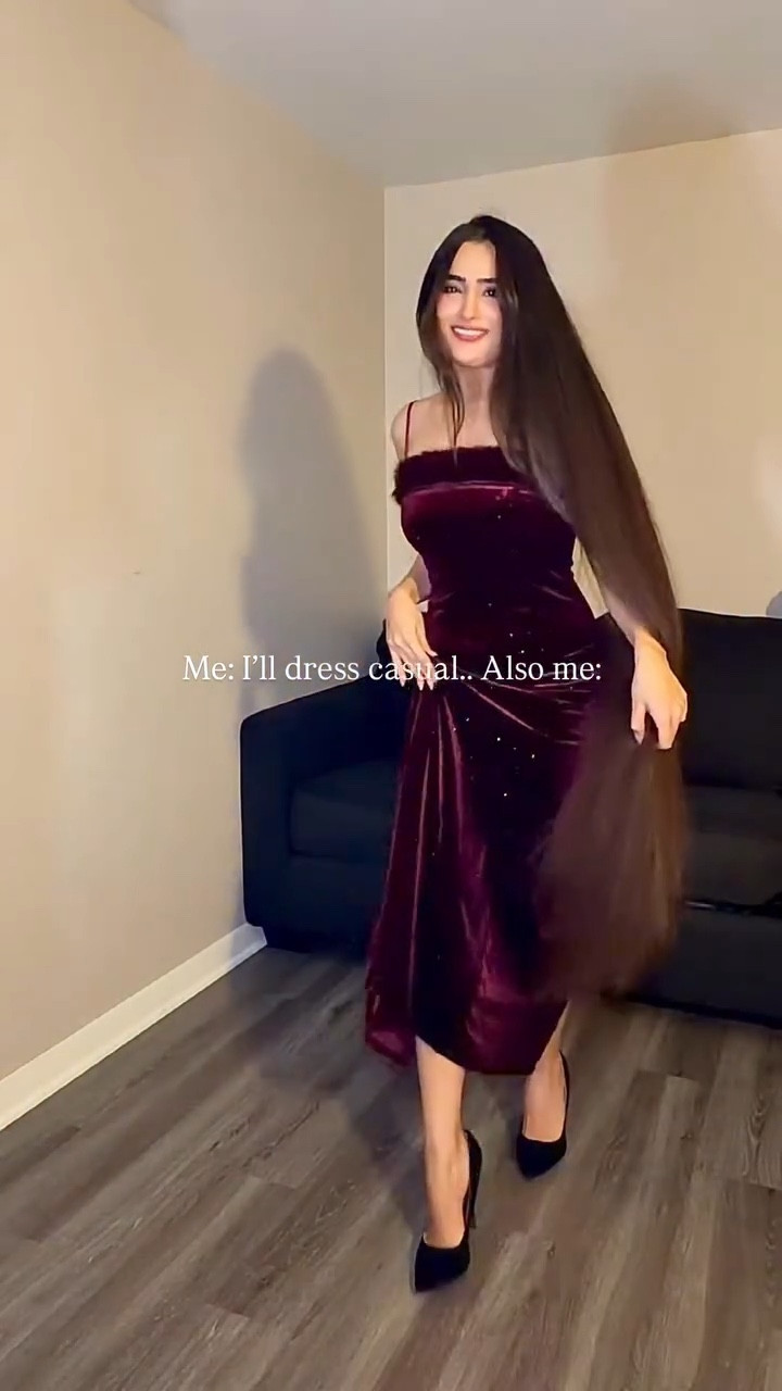 Send help. I overdressed again. 👀♥️💋🍒💄🌶️
.
.
#dinneroutfit #ootn #dresses #longdress #hairstyles 

#LTKPetite #LTKootd #LTKgrwm
