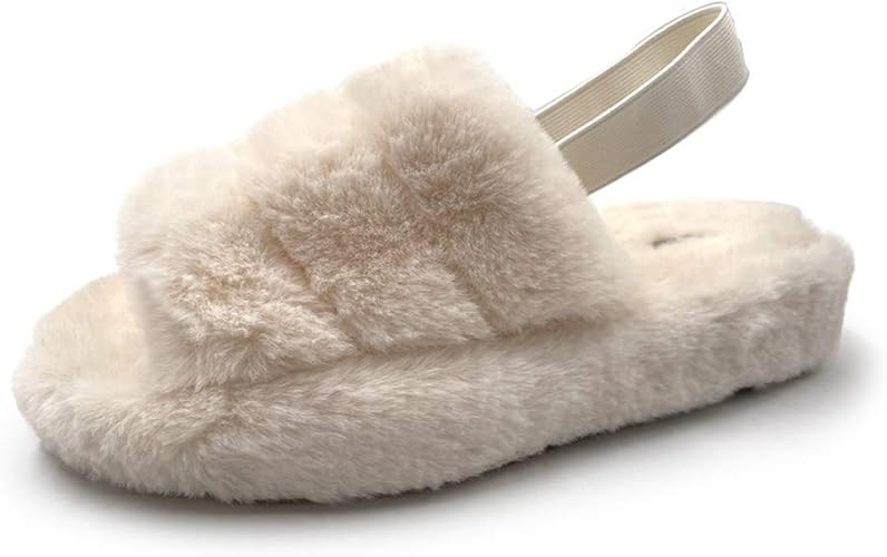 Asverd Indoor Women Furry Slide Slippers 1921 | Amazon (CA)