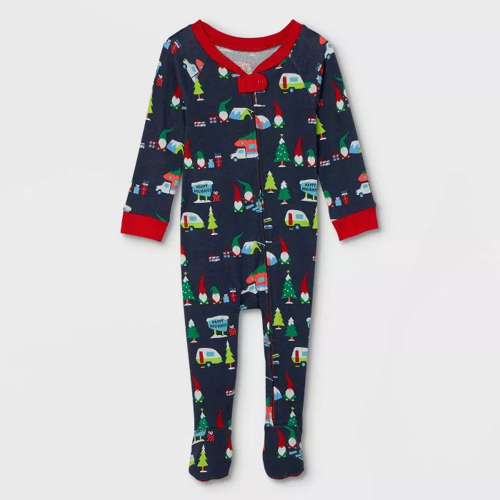 Baby Holiday Gnome Print Matching Family Footed Pajama - Wondershop™ Navy | Target