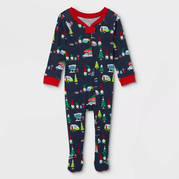Baby Holiday Gnome Print Matching Family Footed Pajama - Wondershop™ Navy | Target