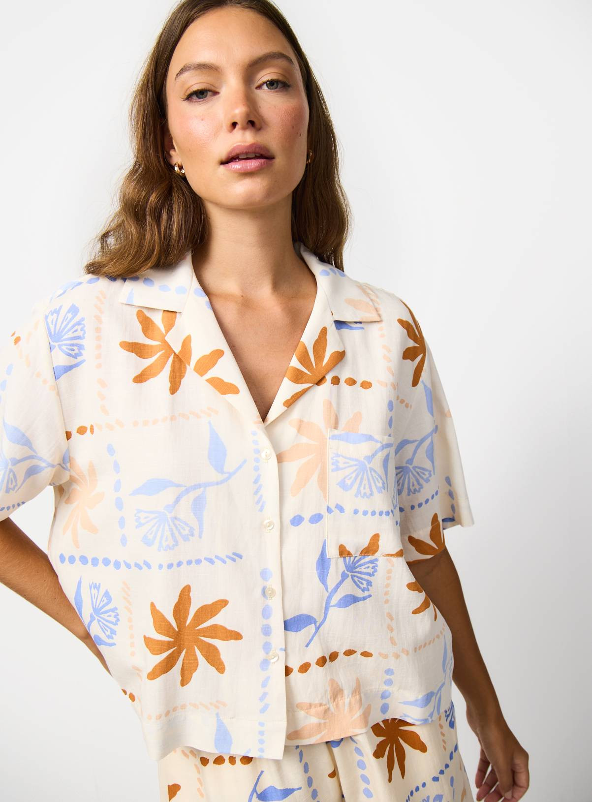 Holiday Patchwork Print Short Sleeve Co-ord Shirt  18 | Tu Clothing