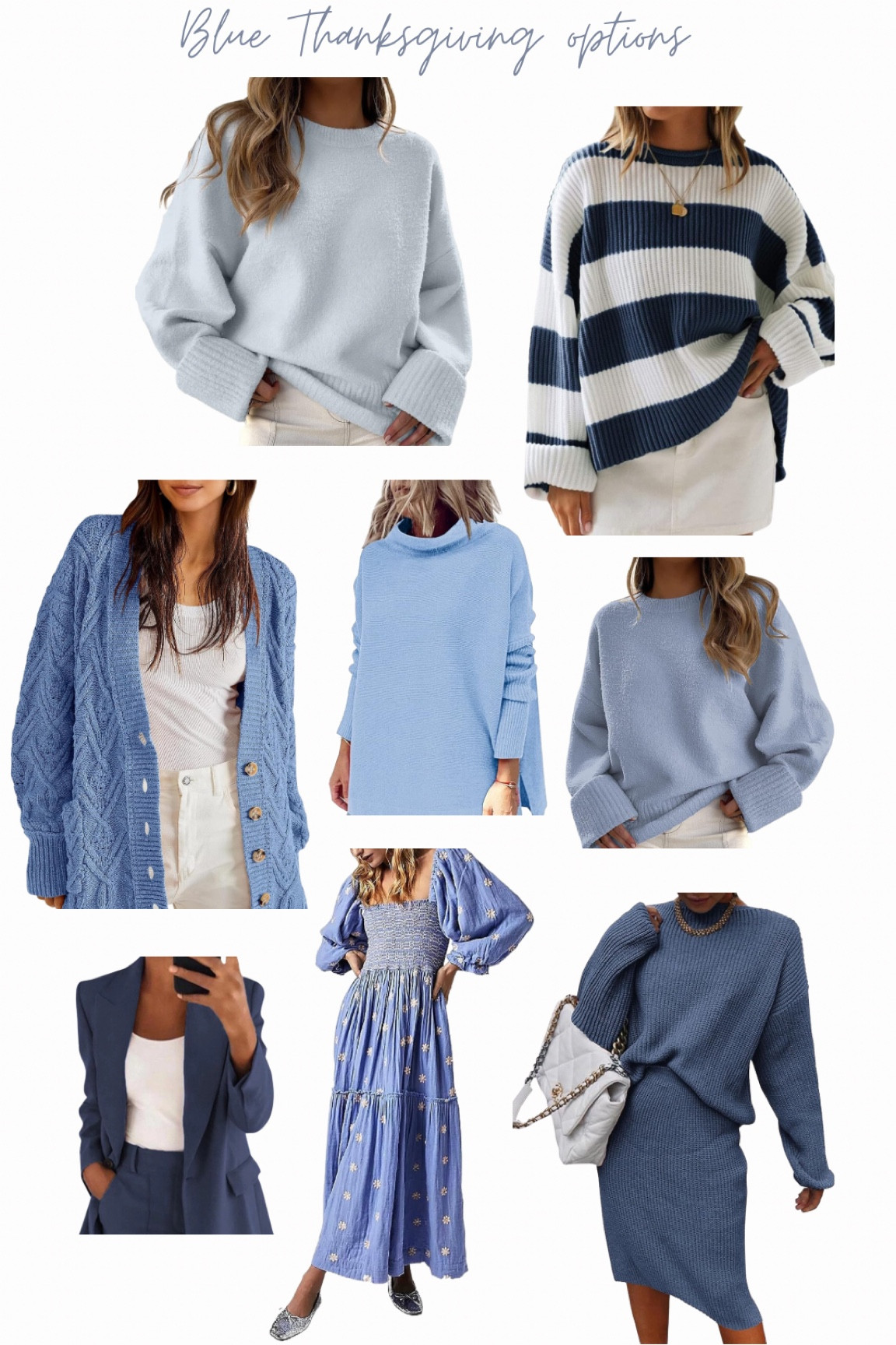 Blue thanksgiving outfit ideas!

#LTKfindsunder50 #LTKSeasonal #LTKHoliday