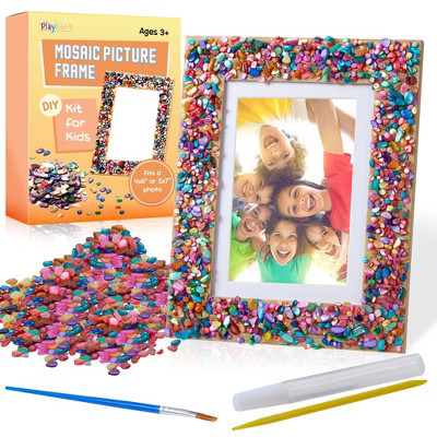 Playbees DIY Mosaic Picture Frame Kit – Creative Craft Activity for Kids | Target