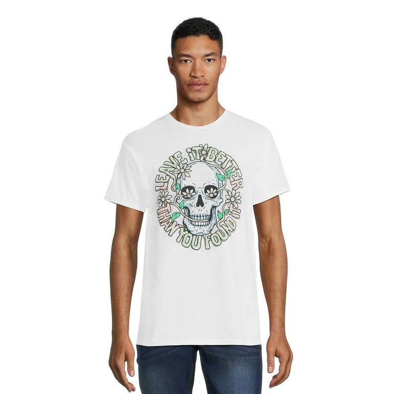 Leave It Better Than You Found It Floral Skull Men's Graphic Tee, Sizes S-3XL | Walmart (US)