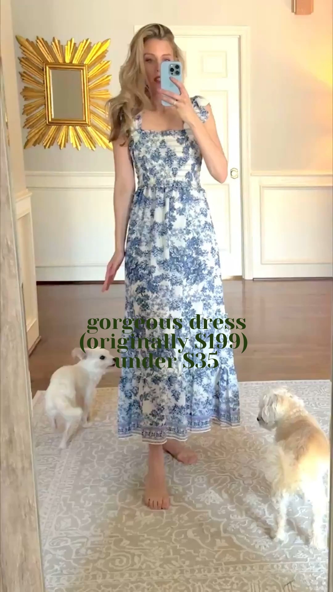 Gorgeous blue and white toile maxi dress on major discount!! I’m 5’7 wearing a size xsmall 

#LTKFindsUnder100 #LTKFindsUnder50 #LTKSeasonal