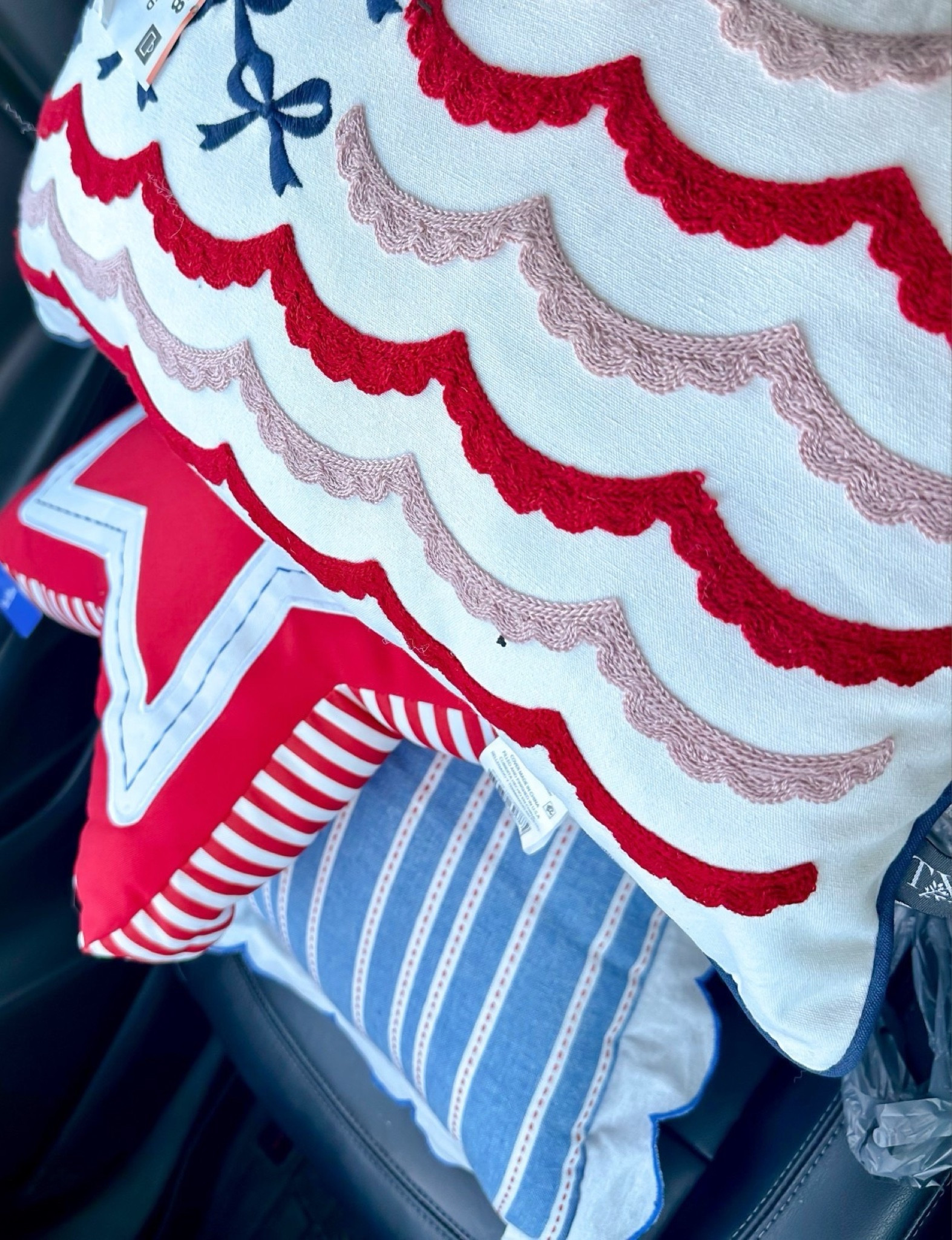 Who needs bags? 😆 Cutest pillows! The scallops on the blue is darling!!! The bows & dainty scallops for the waves on the lumbar pillow 😍 Did you notice the dark blush pink?!? And the star pillow is so cute & such a nice size! 

Americana. America 250th. July 4th. Fourth of July. Memorial Day. Walmart 


#LTKSeasonal #LTKHome