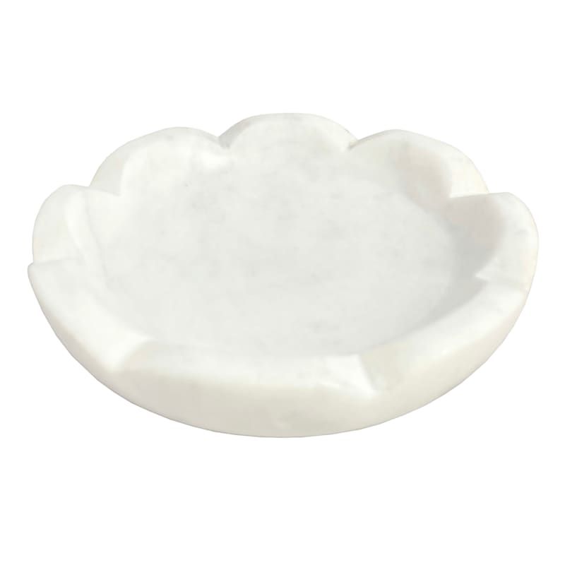 White Marble Trinket Tray, 4.5" | At Home