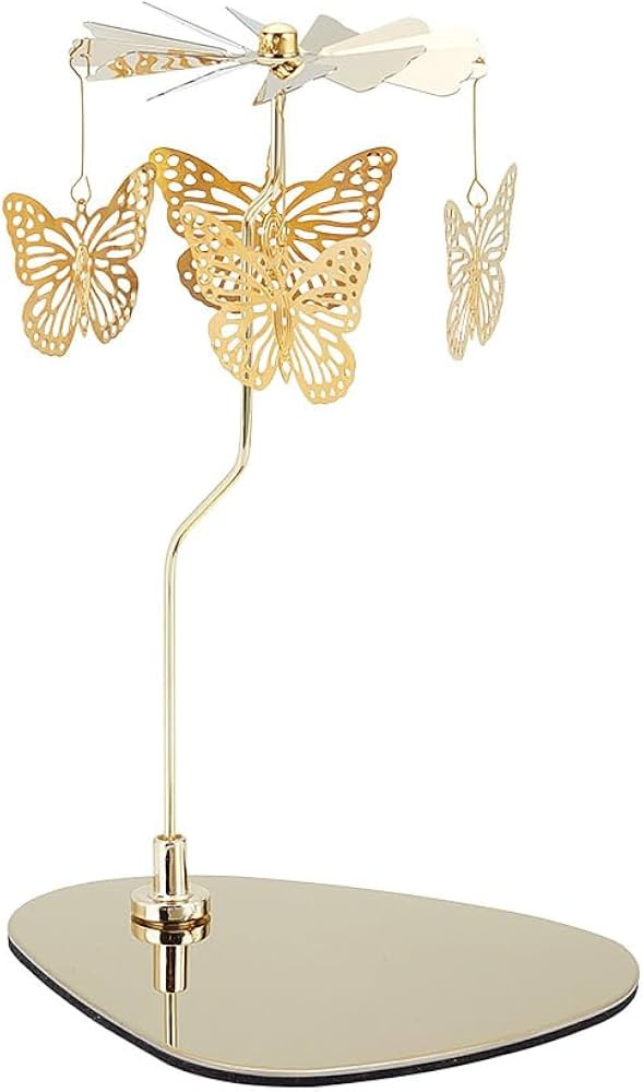 Spinning Candle Holder with Tray Butterfly Gold Carousel Candle Spinner Windmill Metal Rotating T... | Amazon (US)
