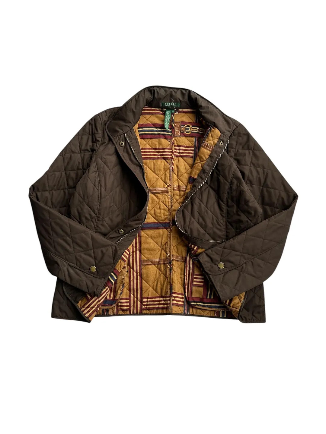 Vintage Polo Ralph Lauren Brown Woman Quilted Jacket - Etsy Canada | Etsy (US)
