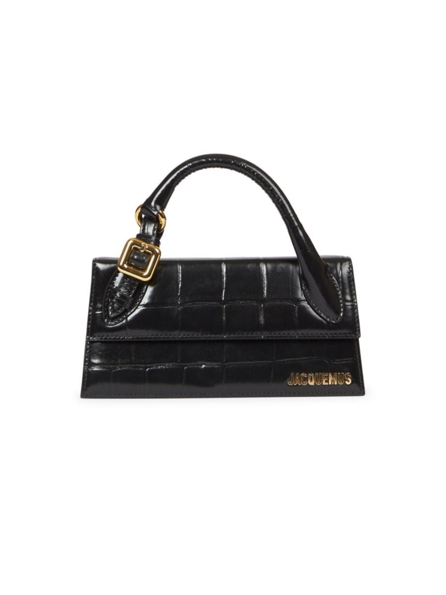 Le Chiquito Long Crocodile-Embossed Leather Top-Handle Bag | Saks Fifth Avenue