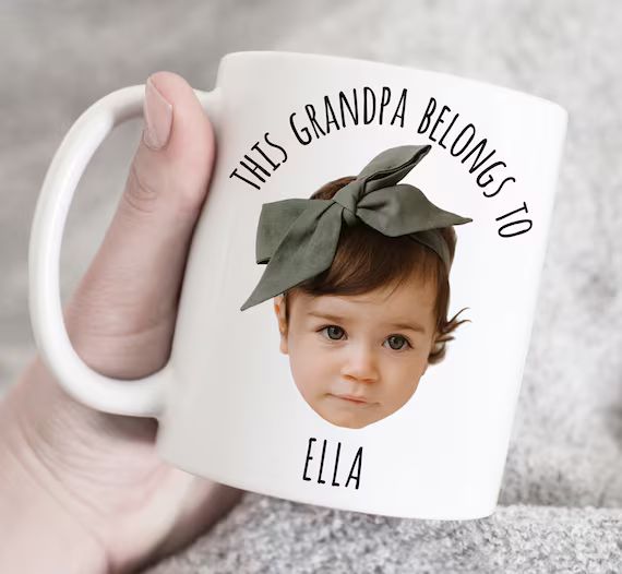 This Grandpa Belongs to Mug Custom Grandchild Mug Face Cut - Etsy | Etsy (US)