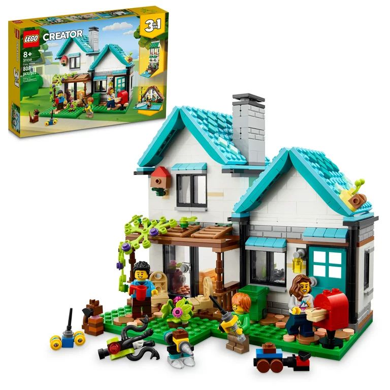 LEGO Creator 3 in 1 Cozy House Building Kit, Rebuild into 3 Different Houses, Includes Family Min... | Walmart (US)