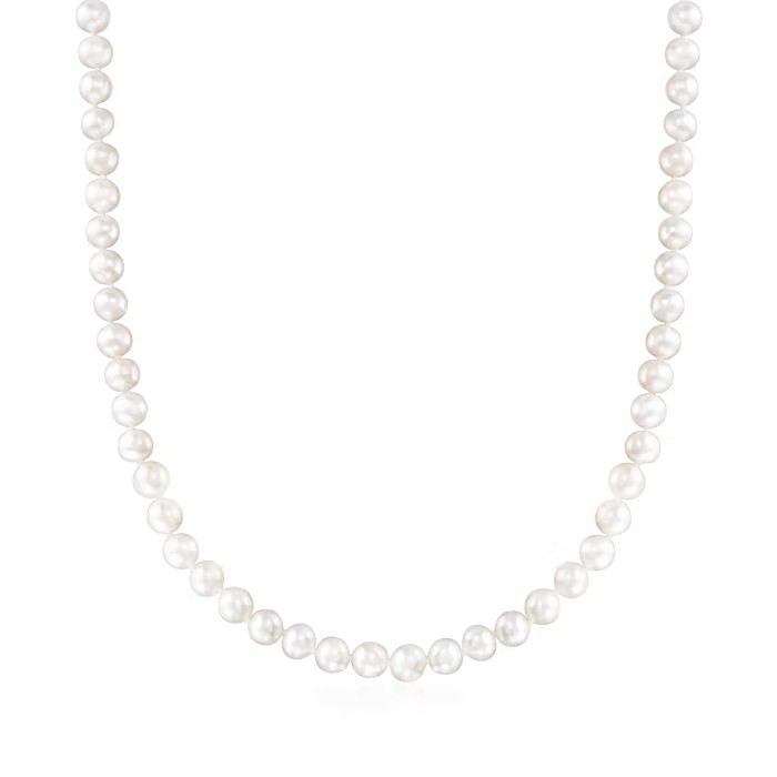 6-7mm Cultured Pearl Necklace with Sterling Silver Magnetic Clasp | Ross-Simons