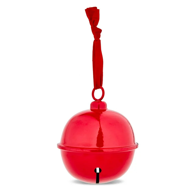 Metal Jingle Bell Hanging Christmas Decoration, Red, 5", by Holiday Time | Walmart (US)