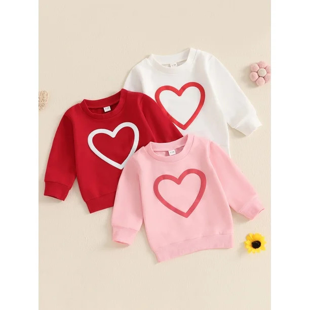 Gupgi Kid Girl Heart Print Sweatshirt Long Sleeve Pullovers Autumn Tops for Toddler | Walmart (CA)