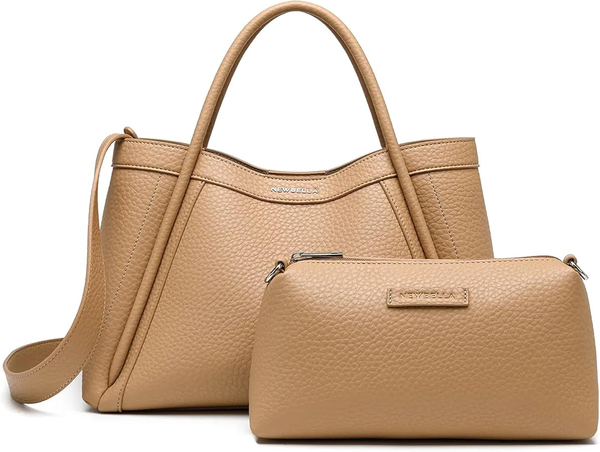 NEWBELLA Kelly Vegan Leather Tote Bag for Women - Stylish Versatile Commute Top Handle Bag, Hobo ... | Amazon (US)