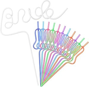12 Pcs Reusable Bride Straws Bride Party Supplies Wedding Engagement Bridal Shower Decorations Co... | Amazon (US)
