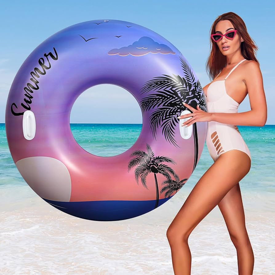 HeySplash Pool Tubes for Adult, 42 Inch Large Pool Floats with Handles, Inflatable Swim Rings Lou... | Amazon (US)